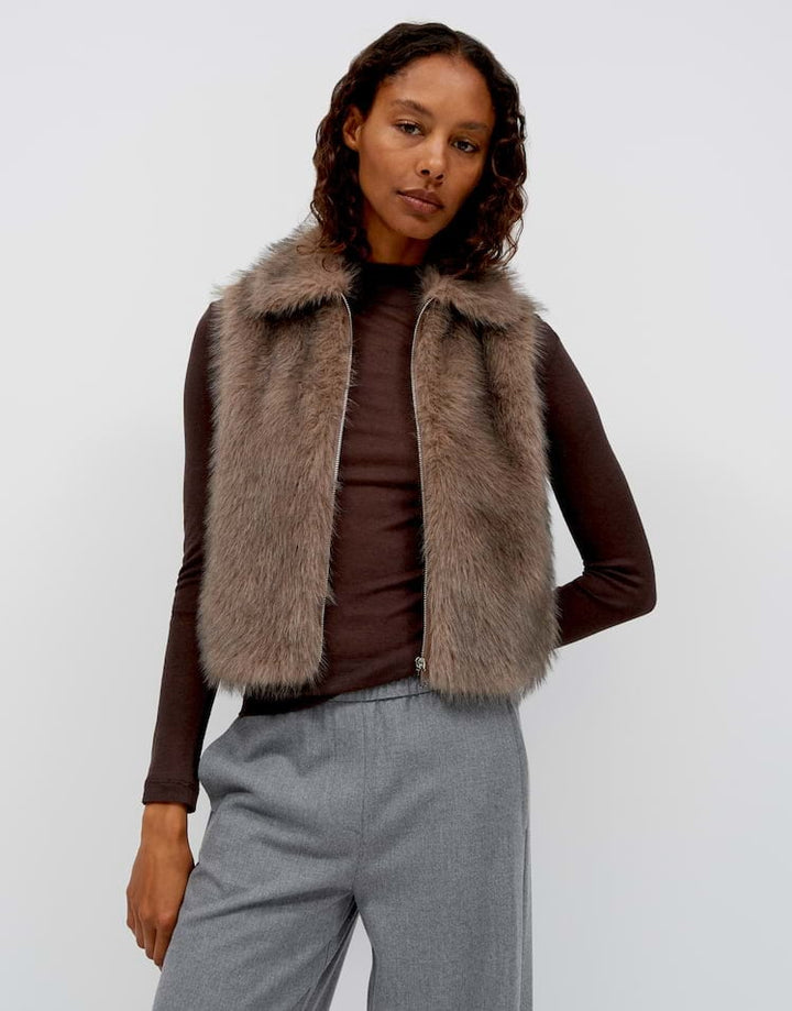 Opus Wafury 10624314524465 gilet dames taupe