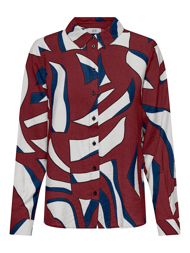 jacqueline de yong 15354240 blouse l/m dames rood dessin