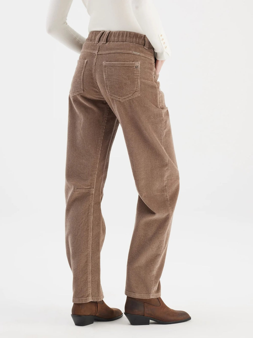 COJ Selena cord lange broek dames taupe - L32