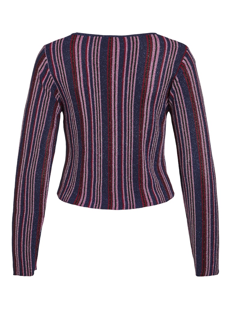Vila 14110746 Melvina t-shirt l/m blauw dessin – dames