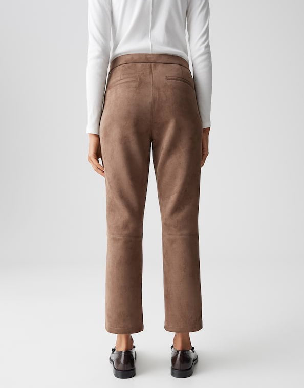 Opus Elvina cozy lange broek dames bruin