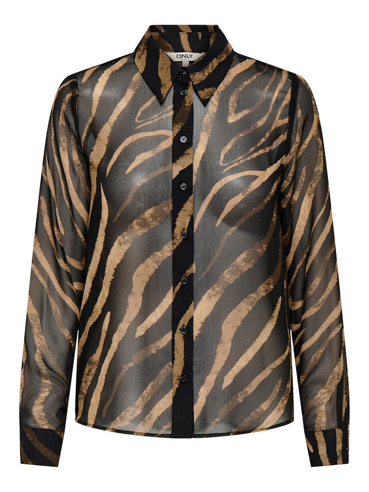 Only Keana blouse l/m dames zwart dessin