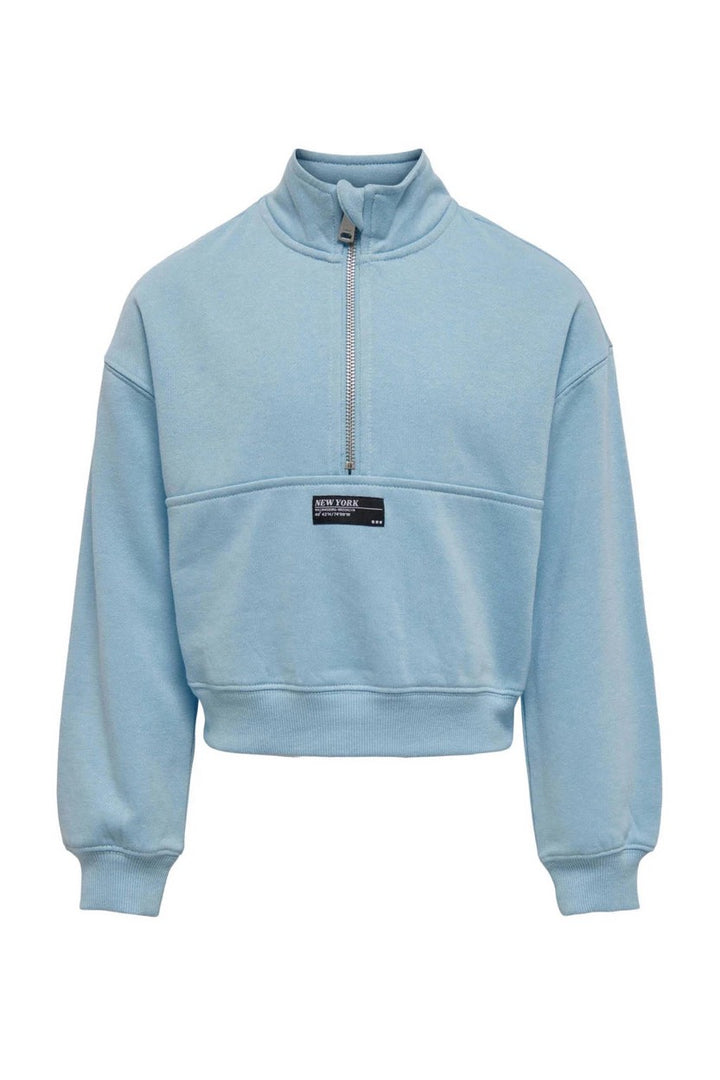 Kogmiami L/s Patch Half Zip Swt - Lichtblauw