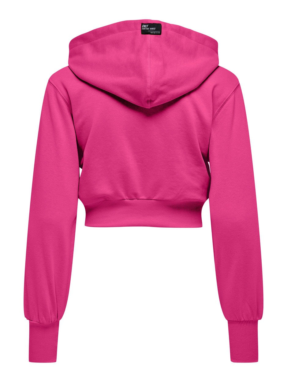 Bella L/s Zip Hood Short - Fuchsia