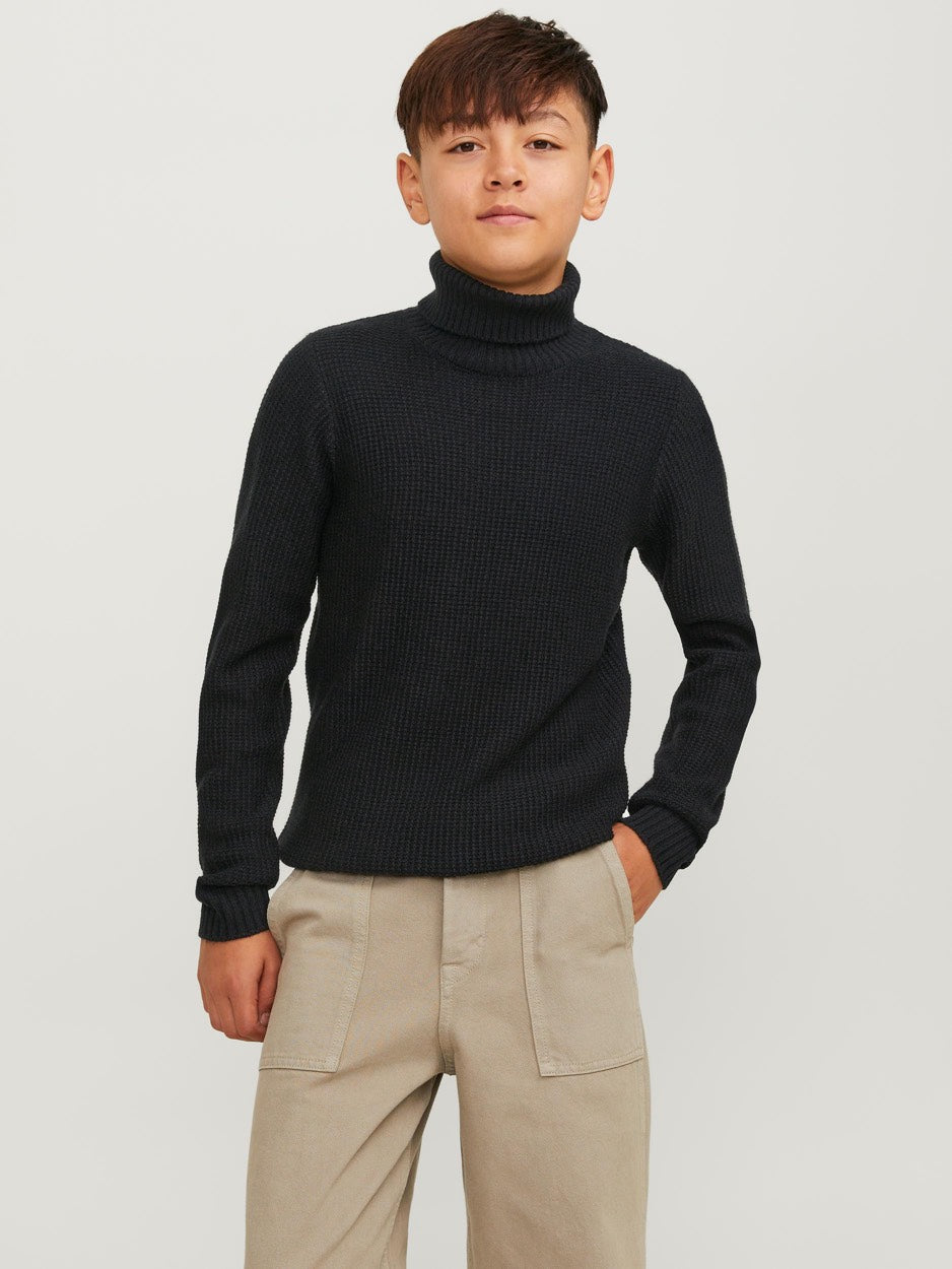 Jorkyle Knit Roll Neck Jnr - Zwart