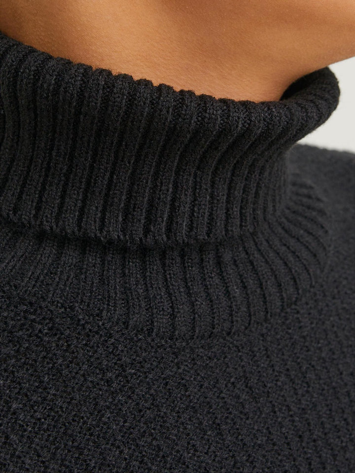 Jorkyle Knit Roll Neck Jnr - Zwart