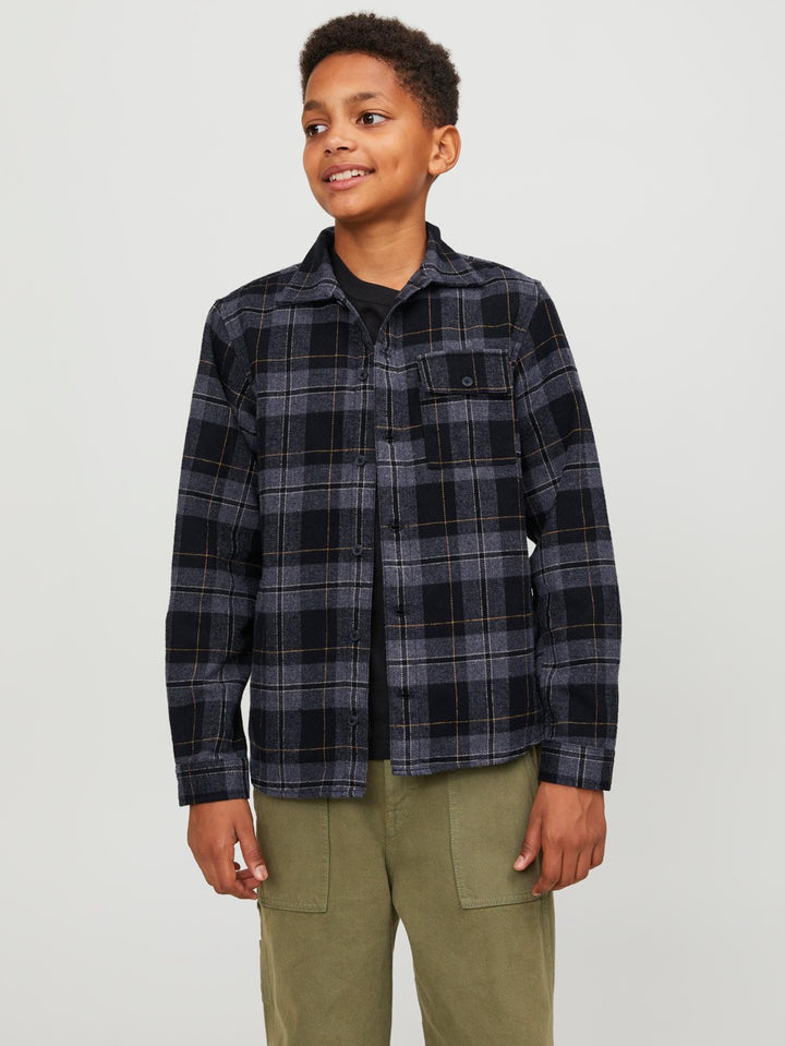 Jorblafri Check Overshirt Ls Jnr - Zwart Dessin