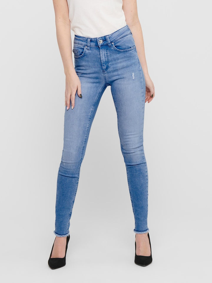 Onlblush Life Mid Sk Ak Raw Rea4347 - Blue Denim