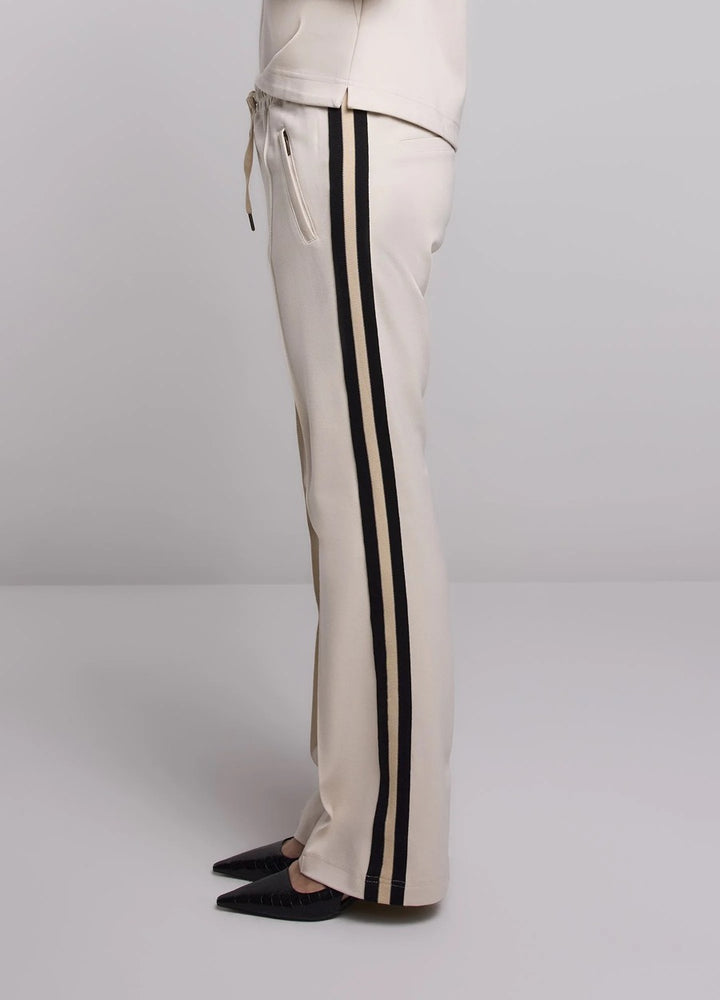 Trousers With Tape Punto Milano - Ecru