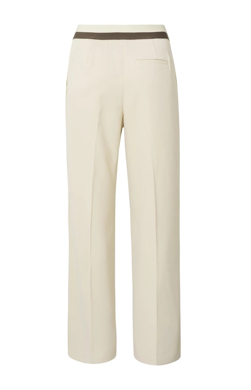 Woven Wide Leg Trousers With P - Ecru