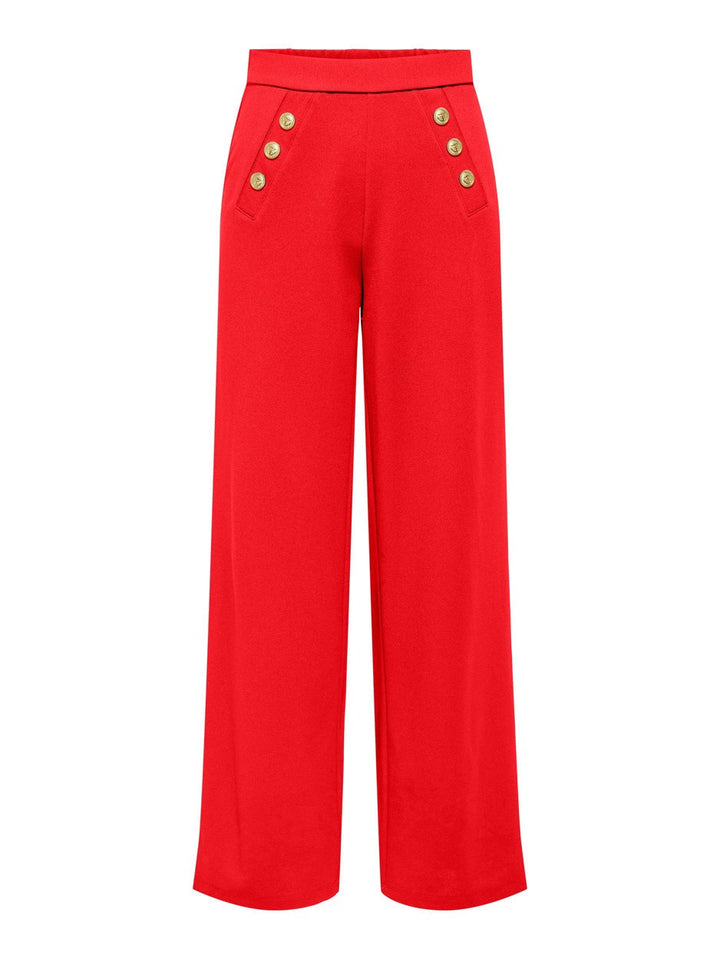 Onlsania High Waist Button Pant Jrs - Rood