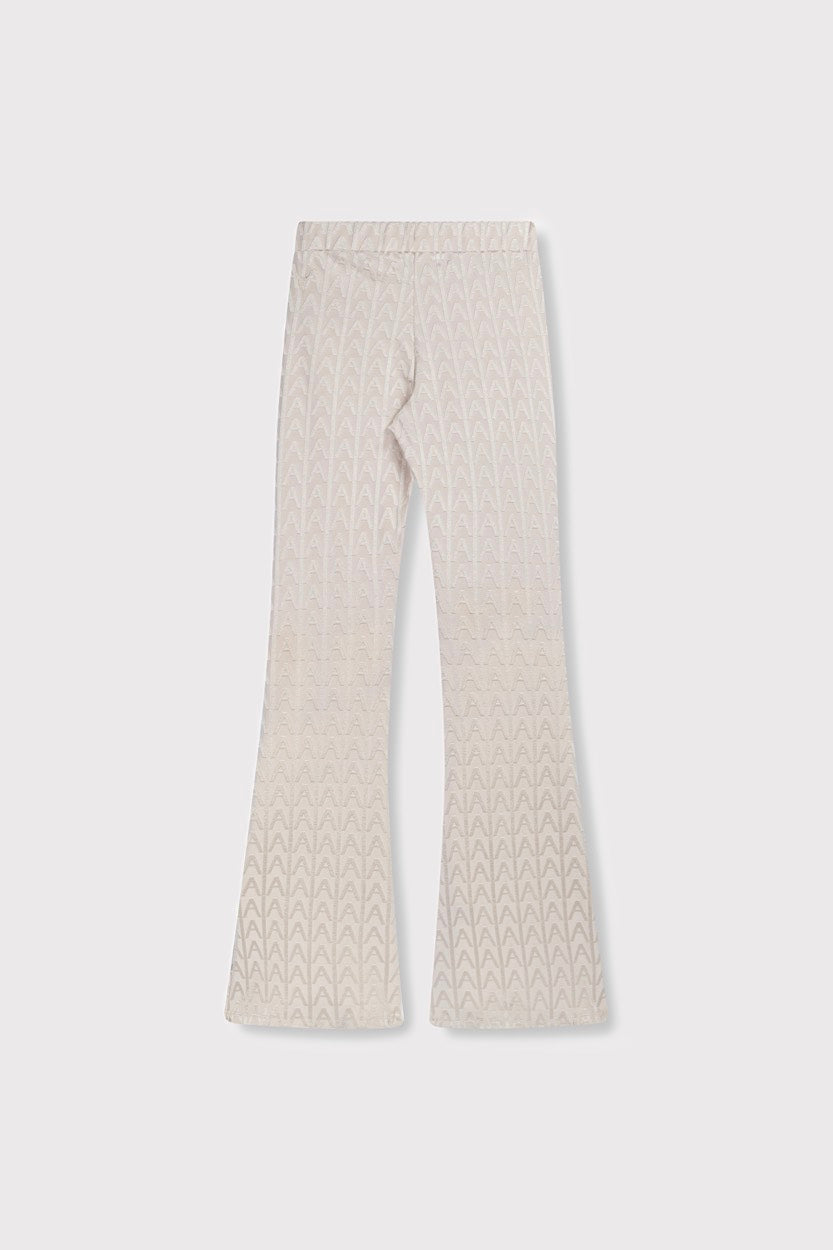 Ladeis Knitte A Jzquard Pant - Taupe