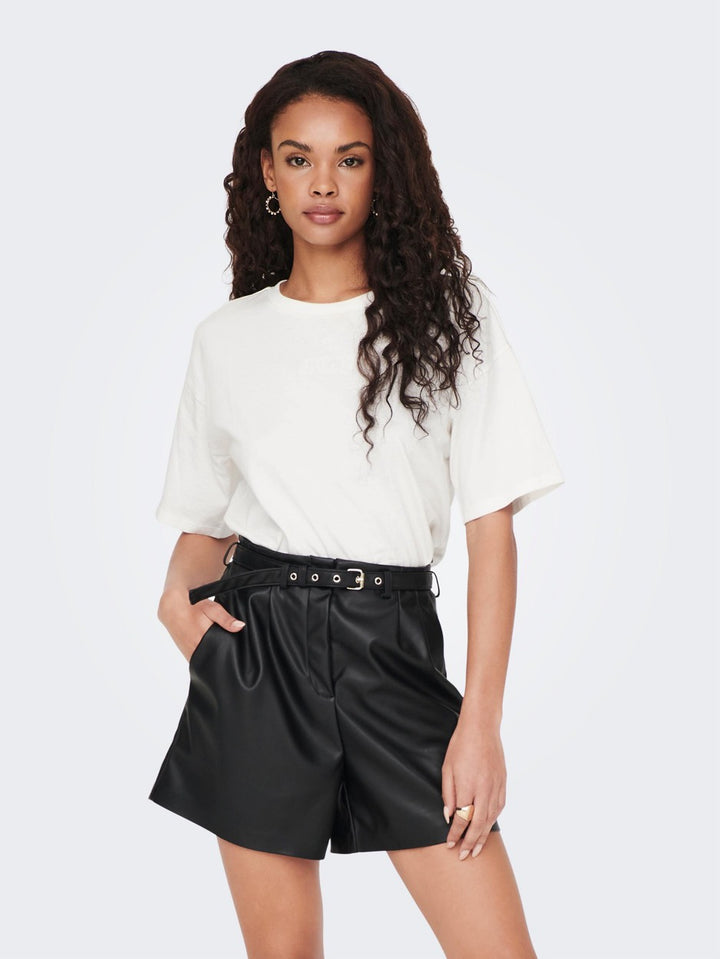 Onlheidi Faux Leather Shorts Noos O - Zwart