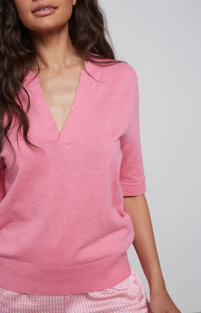 Sweater With Bombercollar Ss - Oud Roze