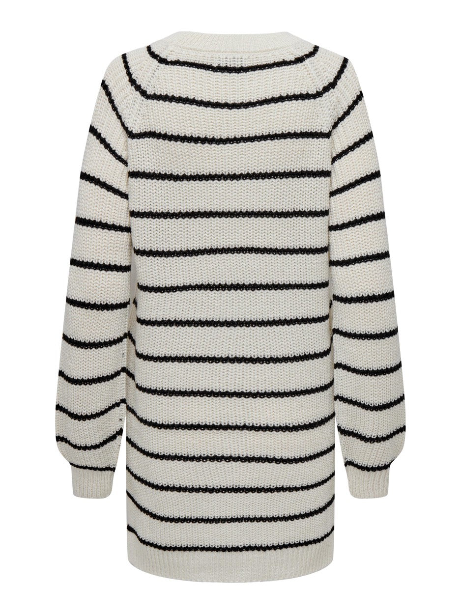 Jdyjusty L/s Long Raglan Stripe Pul - Ecru Dessin