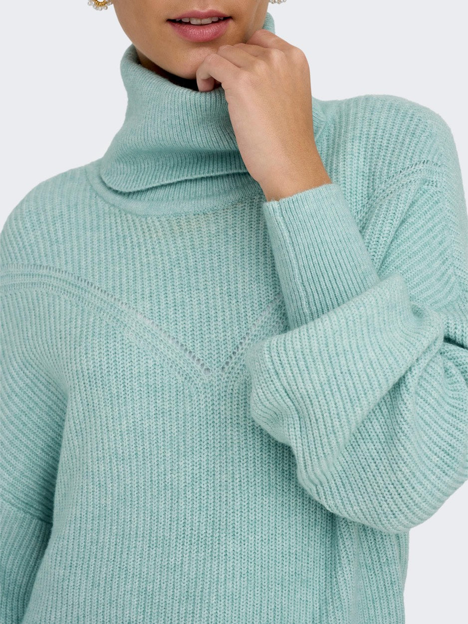 Onlkatia Ls Rib Roll Neck Cc Knt - Mint