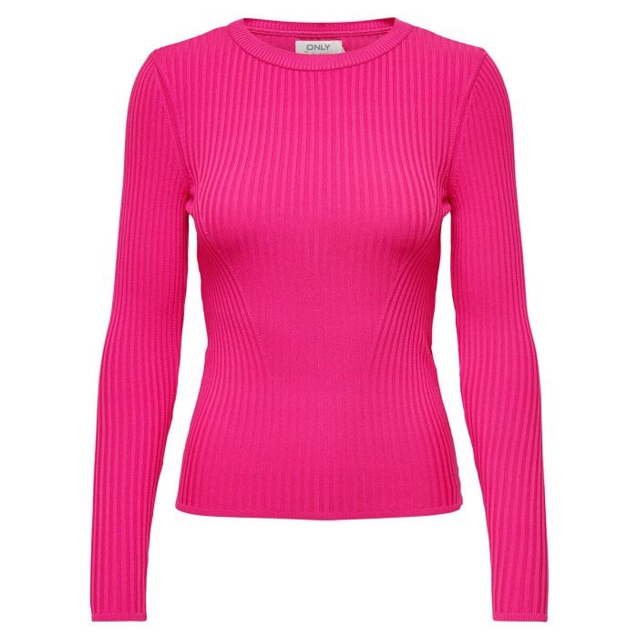 Onlsofi Ls Rib O-neck Knt - Fuchsia