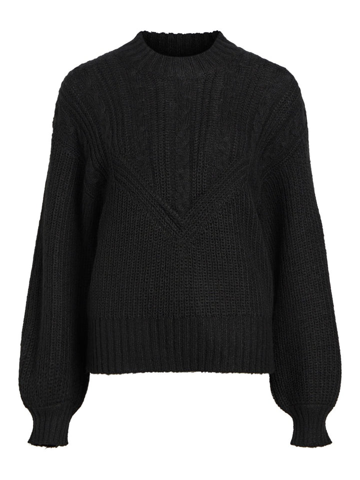 Objnova Stella Cable Knit Pullover - Zwart
