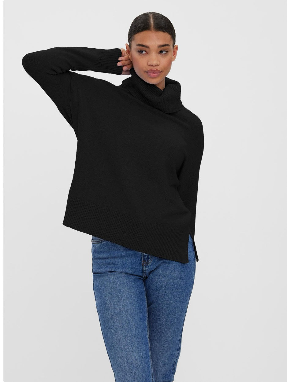 Vmdoffy Ls Cowlneck Blouse Ga Noos - Zwart Dessin