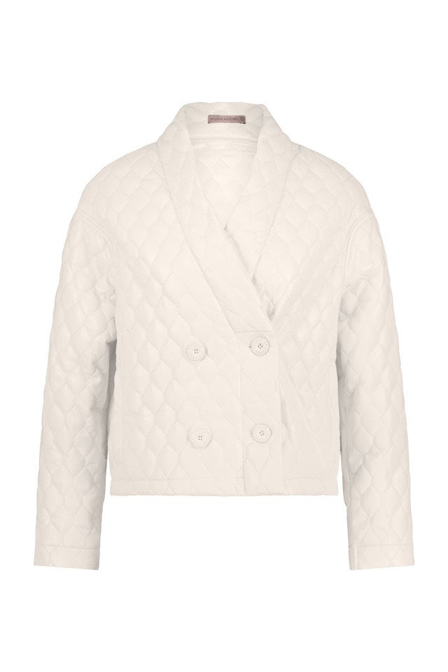 James Quilted Leather Jacket - Off-white