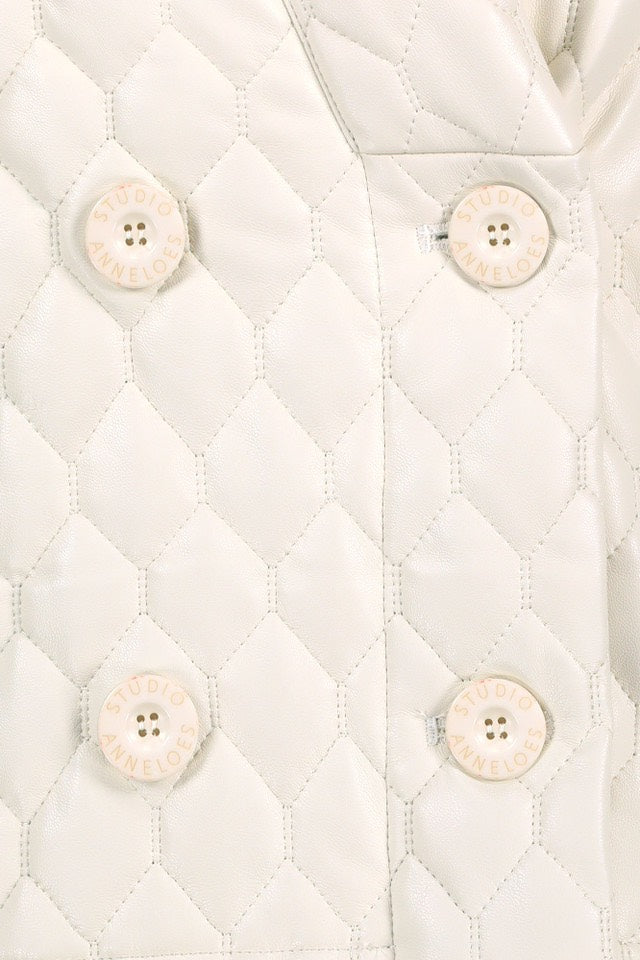 James Quilted Leather Jacket - Off-white