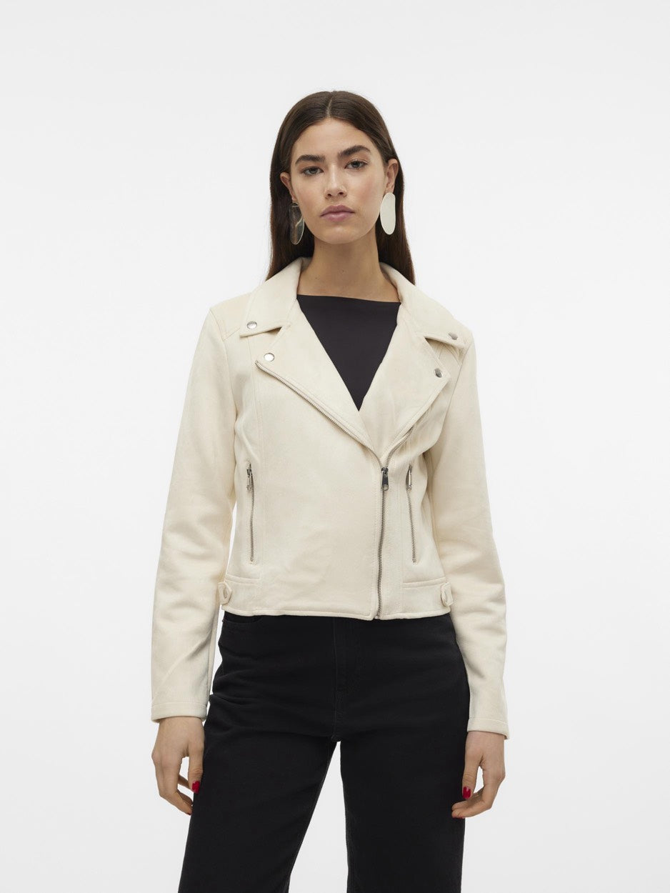 Vmjose Ss24 Short Faux Suede Jacket - Ecru