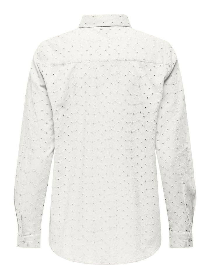 Onlalfie Nice Emb Ls High Low Shirt - Off-white