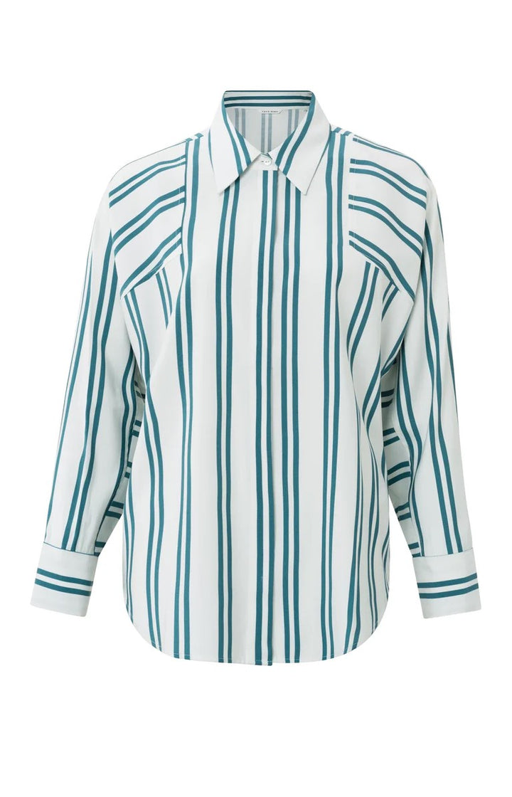 Asymetric Stripe Blouse - Wit Dessin