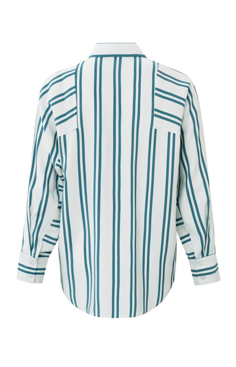 Asymetric Stripe Blouse - Wit Dessin