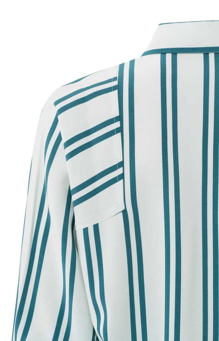 Asymetric Stripe Blouse - Wit Dessin