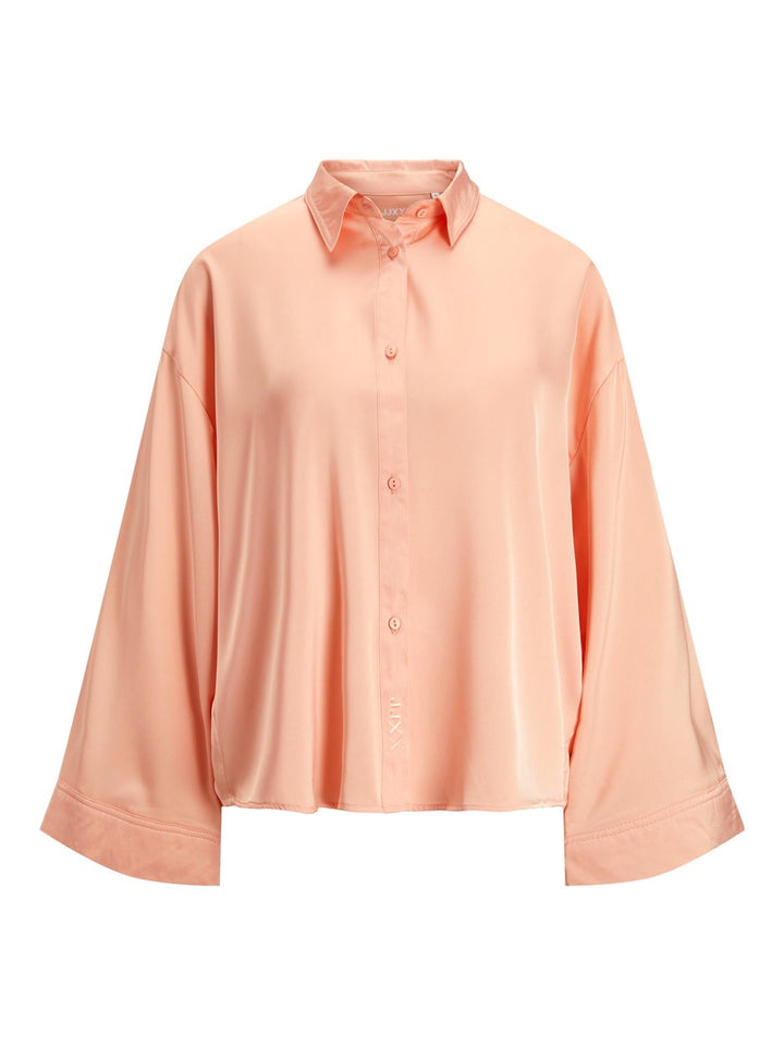 Jxpari Ls Oversized Shine Shirt Ln - Zalm/peach