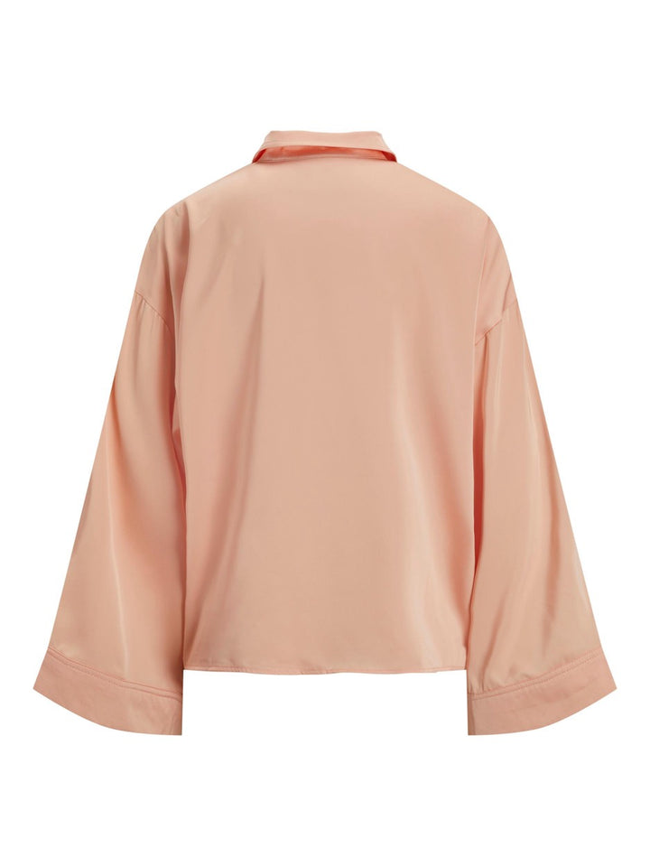 Jxpari Ls Oversized Shine Shirt Ln - Zalm/peach
