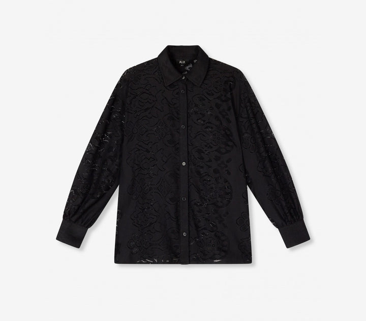 Heavy Lace Blouse - Zwart