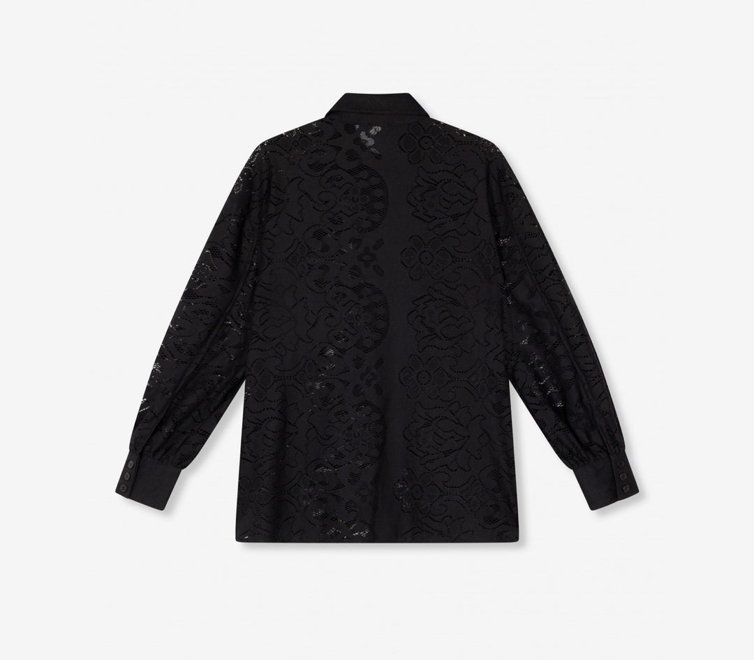 Heavy Lace Blouse - Zwart