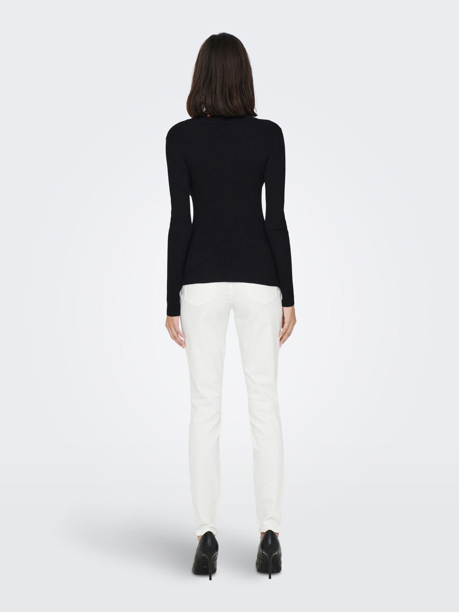 Jdyplum Ysla L/s O-neck Pullover Kn - Zwart