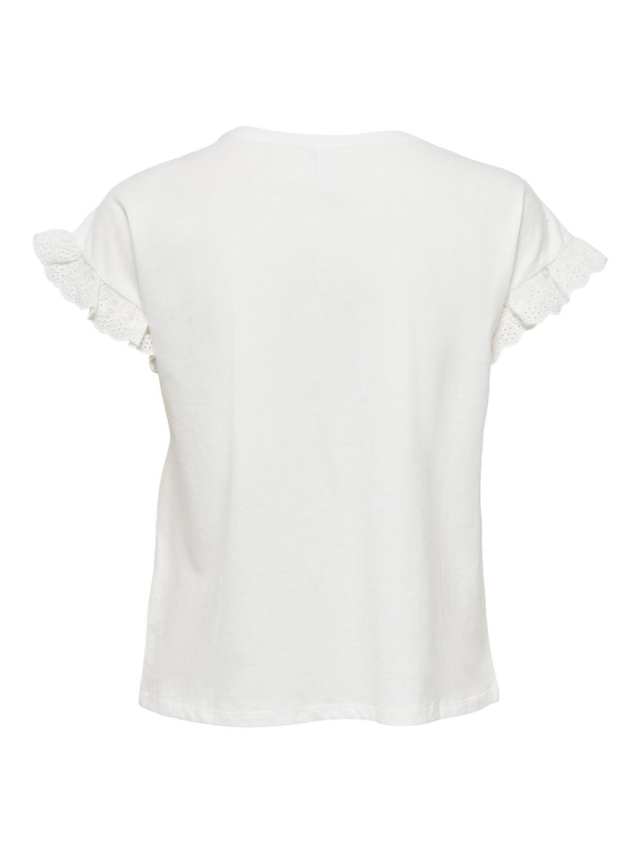 Onliris S/s Emb Top Jrs Noos - Off-white