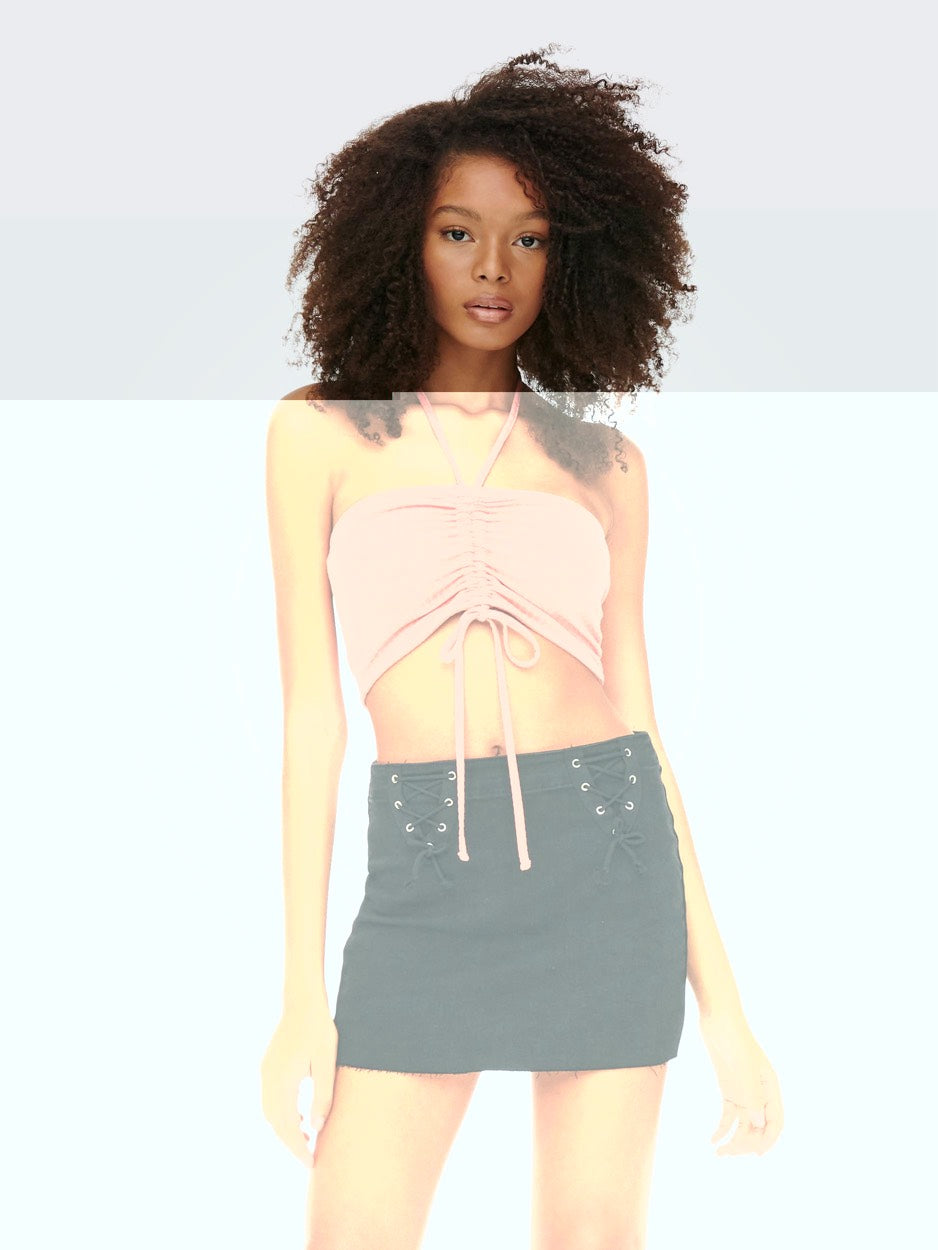 Onlemma Halterneck Rouching Top Nn - Zalm/peach