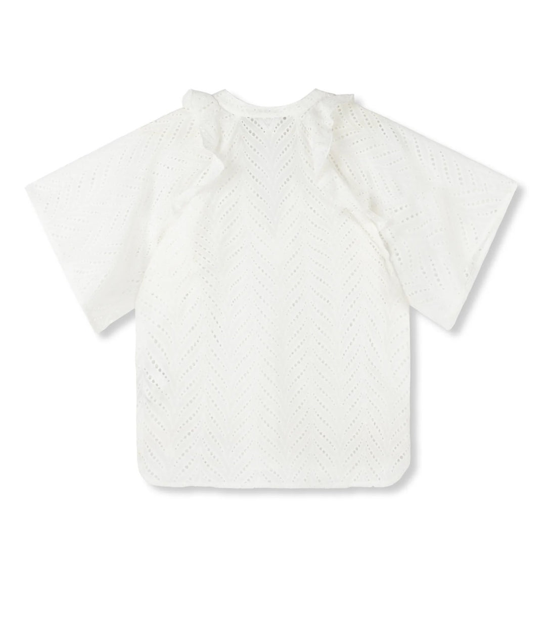 Missy Ladies Woven Short Sleeve Top - Off-white