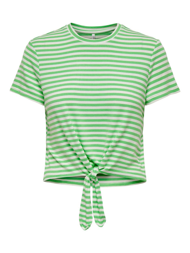 Onlbelia S/s Knot Top Box Jrs - Groen Dessin