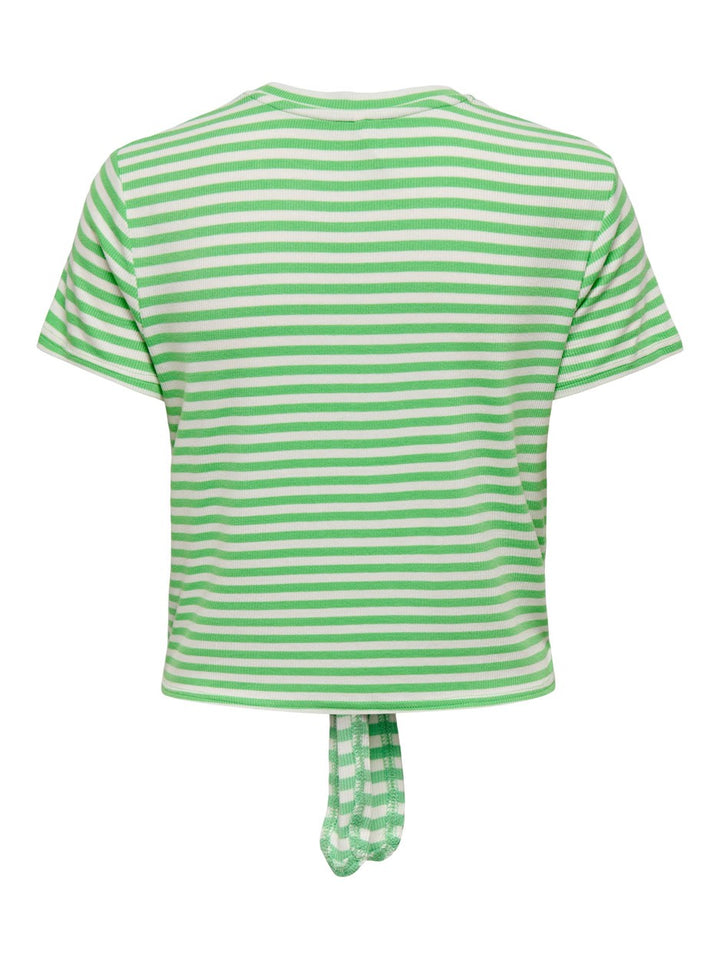 Onlbelia S/s Knot Top Box Jrs - Groen Dessin