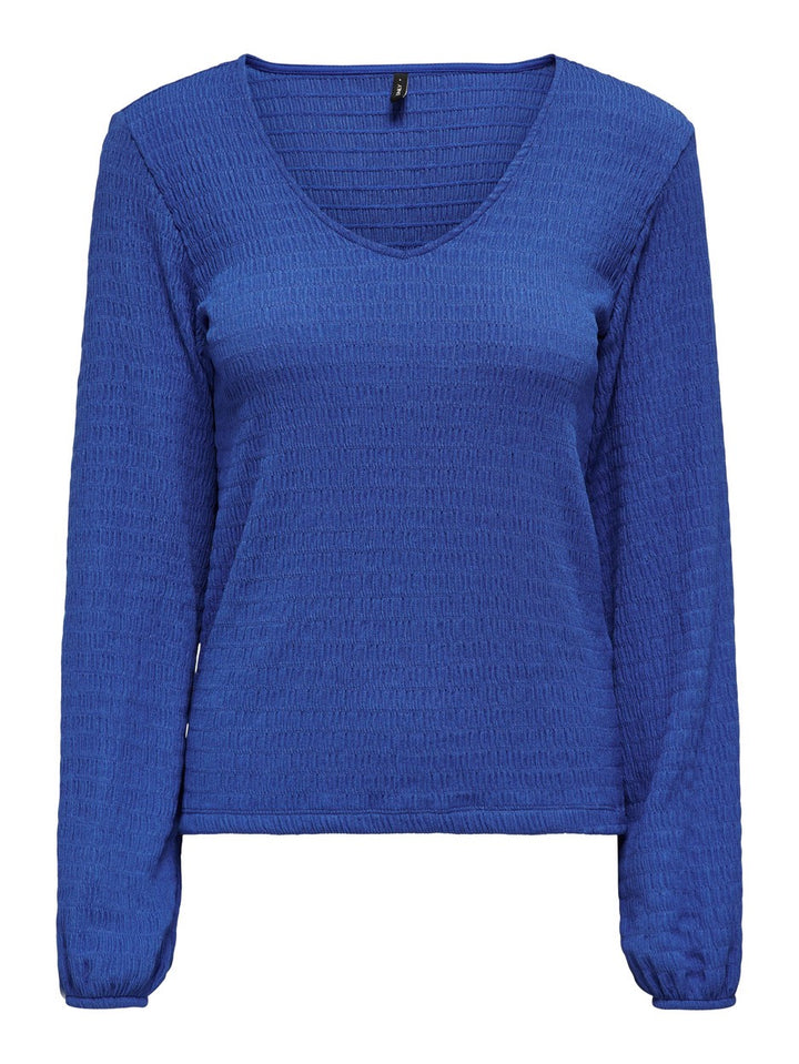 Onlmadelina L/s V-neck Top Cc Jrs - Blauw