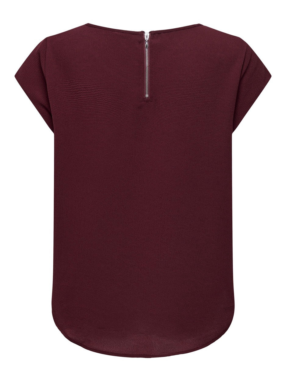 Onlvic S/s Solid Top Noos Ptm - Bordeaux