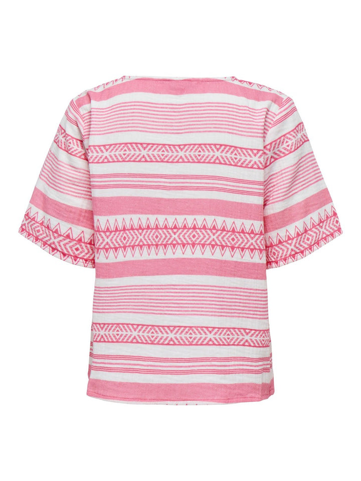 Onlnora S/s Top Ptm - Roze Dessin