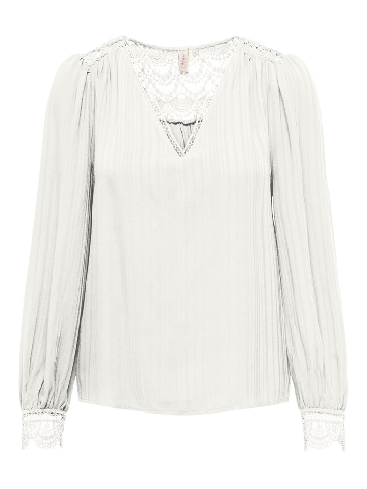 Onlalva Elisa Ls Lace Mix Shirt Wvn - Off-white