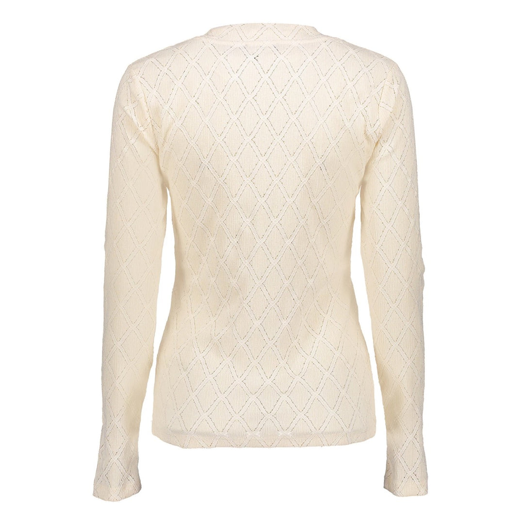 Top Longsleeve Rollneck Ajour - Beige