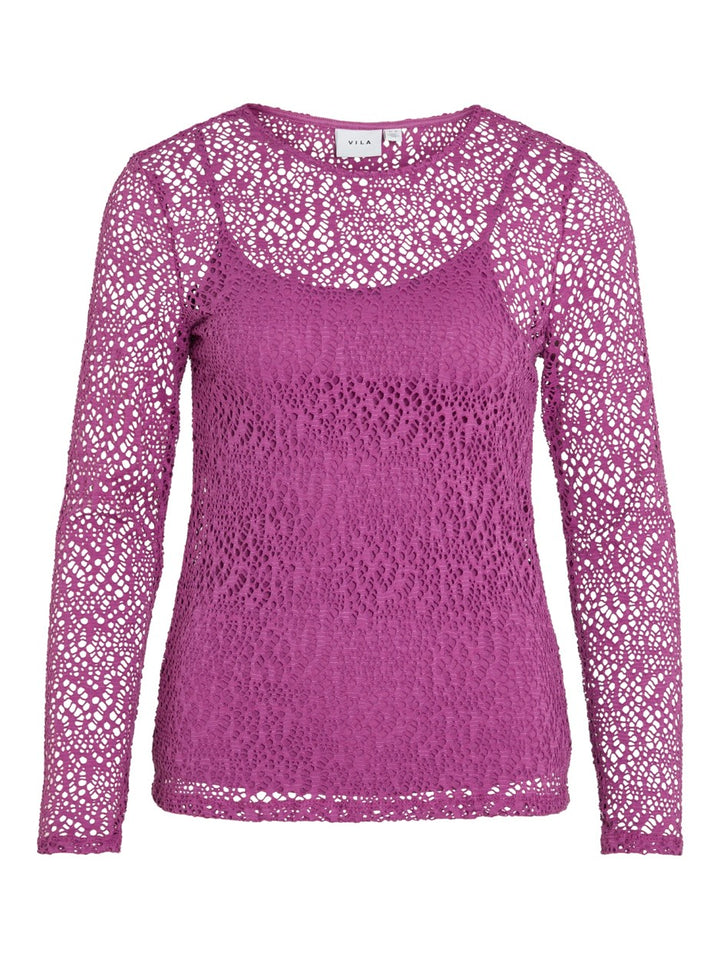 Vicarsa L/s Lace Top - Paars