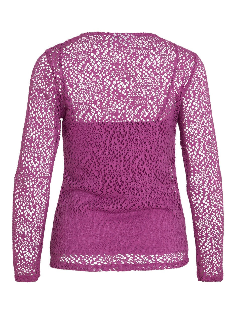 Vicarsa L/s Lace Top - Paars