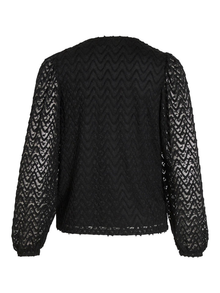 Vifary V-neck L/s Top - Zwart