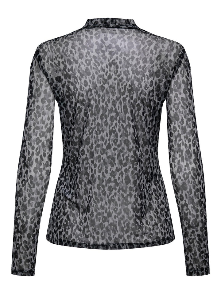 Jdyelsa L/s Highneck Mesh Top Jrs - Grijs Dessin