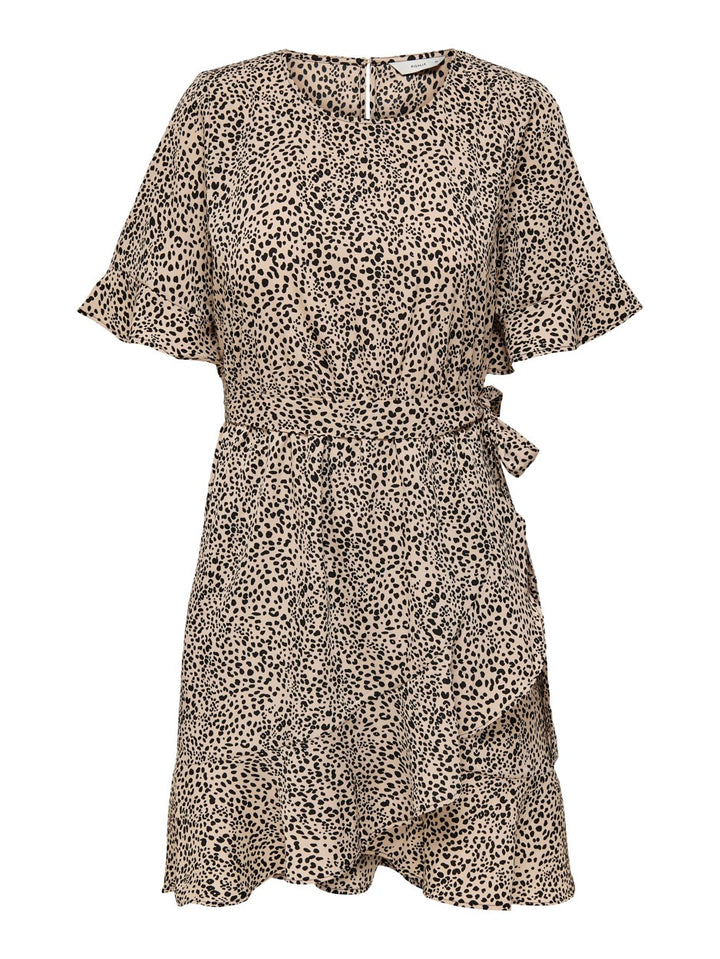 Onlnew Olivia S/s Short Wrap Dress - Zand